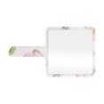 thumbnail image 1 of 1 Pc Espejo de Mano Cuadrado Floral para Mujeres para Viajes de Negocios Verde Blanco Rosa Plástico Espejo de Aluminio, 1 of 3