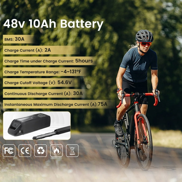 48V 10Ah E-Bike Battery With 30A BMS - Compatible With 250W-1000W Motors | Includes USB Port & Safe Lock