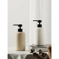 thumbnail image 3 of Soap Dispensers 340mL 11 OZ, 2 PCS Luxurious Hand Dish Lotion Shampoo Soap Dispenser Jar, Travertine Soap Pump Bottles for Kitchen Bathroom Countertop (Cream), 3 of 7