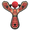Monster Red, variant on Mighty Fun Mischief Maker Lil’ Monster Wooden Slingshot Toy with Soft Foam Balls