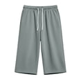thumbnail image 3 of Guluxicc Men's Athletic Pants with Pockets Elastic Waist Drawstring Straight Leg Cropped Trousers for Running Everyday Gym Workout Wear Summer Casual Outfits, 3 of 8
