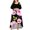 Pink, variant on Fesfesfes Plus Size Women Gowns Sexy O-Neck Off Shoulder Floar Printed Long Sleeve Pullover Hem Party Dress or