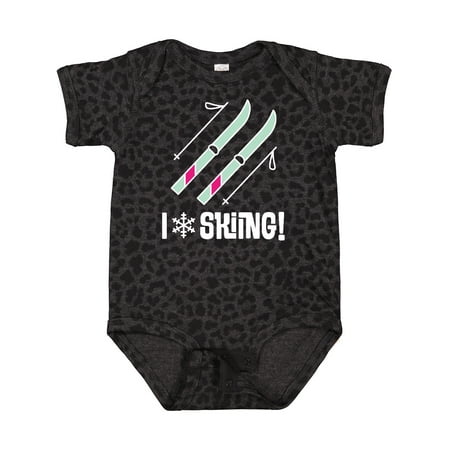 

Inktastic Skier I Love Skiing Gift Baby Girl Bodysuit