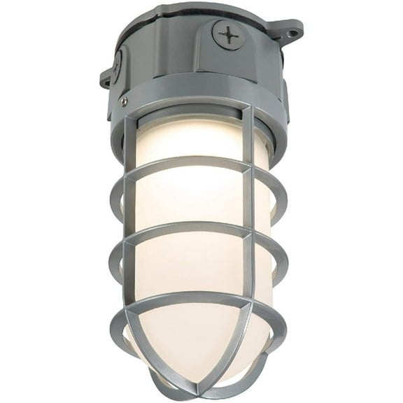 All Pro VT1730 All-Pro Gray Outdoor Integrated Vapor Tight Wall or Ceiling Mount LED Flood Light, White