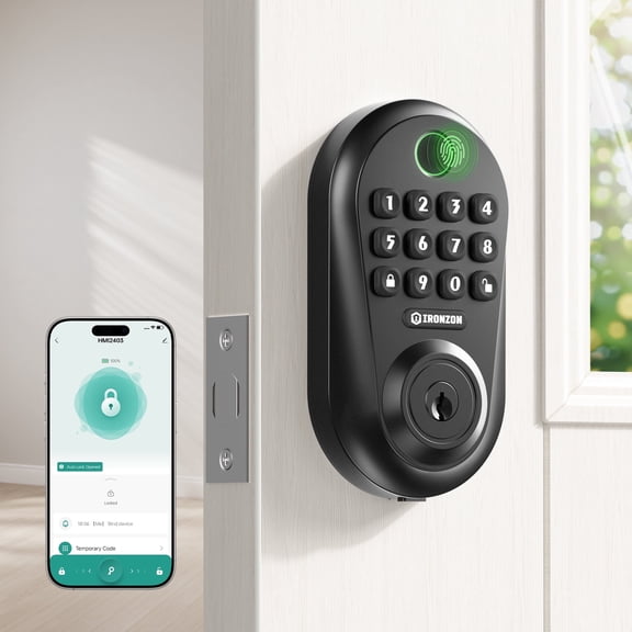 IRONZON Smart Door Lock, Keyless Entry Deadbolt Lock with Key, Easy Installation