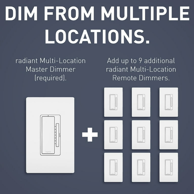 Legrand Radiant 450-Watt Multi-Location White Illuminated Master Dimmer LED Dimmer Legrand Radiant 450-Watt Multi-Location White Illuminated Master Dimmer LED Dimmer