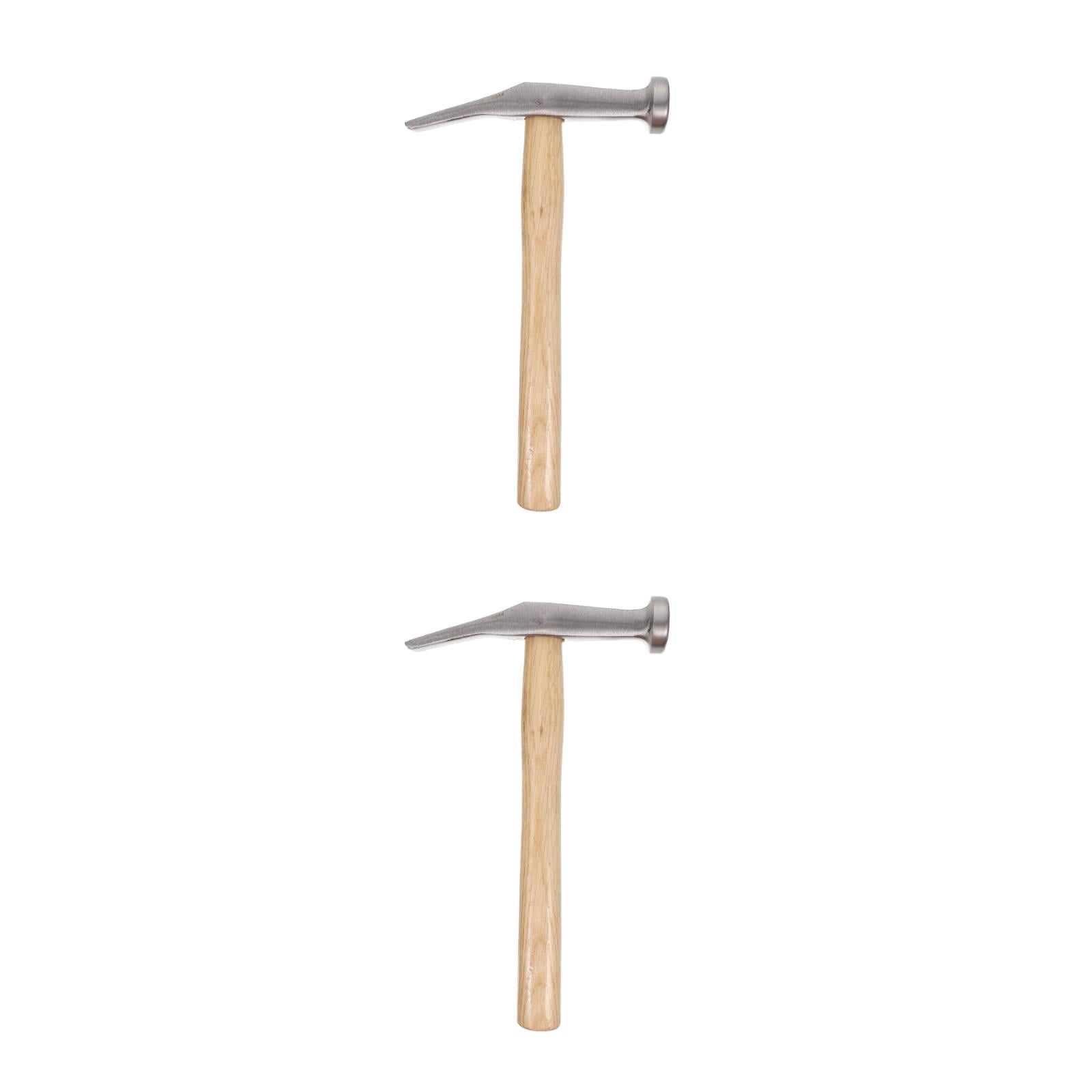 SKISUNO Portable Steel Hammer Khaki Wooden Handle for Shoe Making 2Pcs