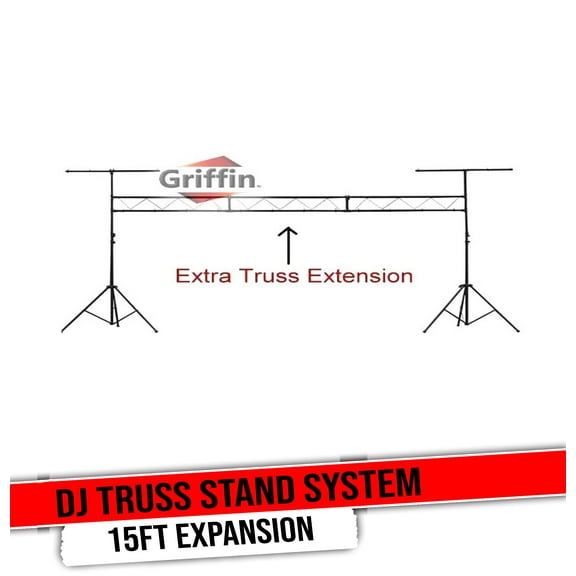 Griffin DJ Trussing Stand Light System - Truss Equipment I-Beam Set - DJ Kit Hanging Mount Lighting Package for Music Gear, PA Speakers, Can Lights T-Bar Extension for Audio Stage Performance