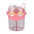 thumbnail image 3 of Linda botella de agua de 780 ml, botella de bebida Kawaii a prueba de fugas de doble uso con pegatina de correa ajustable de paja, color rojo, 3 of 5
