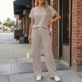 thumbnail image 4 of SUNBS Lounge Sets for Women 2 Piece Summer Henley Sweatsuit Travel Vacation Airport Outfits Pajamas Sets, 4 of 9