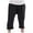 Black, variant on Tungbrin Boys Girls Cotton Linen Cropped Pants Kids Casual Lightweight Elastic Waist Capris Summer Solid Trousers