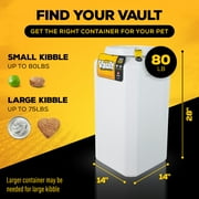 Gamma2 Vittles Vault Outback Airtight Plastic Dry Pet Food Storage Container for Dogs, Gray, 80 Pound Capacity