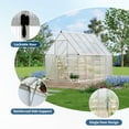 thumbnail image 6 of 6'x9' Walk-in Greenhouse – Heavy-Duty Aluminum Frame, Polycarbonate Panels, Quick Setup, Roof Vent, Large Outdoor Greenhouse Kit for Garden & Backyard, Clear, 6 of 9
