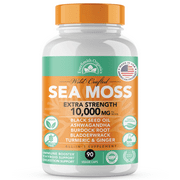 *NEW* Irish Sea Moss 3,500mg, Black Seed Oil 2,000mg, Bladderwrack 1,000mg, Burdock Root 1,000mg | All-in-1 | Wildcrafted Irish Seamoss, Bladderwrack and Burdock Root | Immunity Supplement | 90 Count