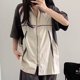 thumbnail image 3 of -Chaqueta Vintage Harajuku de manga corta para mujer, ropa de calle de gran tamaño, cortavientos japonés, estilo años 2000, Tops Y2k, 3 of 5