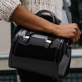 thumbnail image 5 of Shiny Patent Faux Leather Handbags Barrel Top Handle Purse Satchel Bag Shoulder Bag for Women, 5 of 6