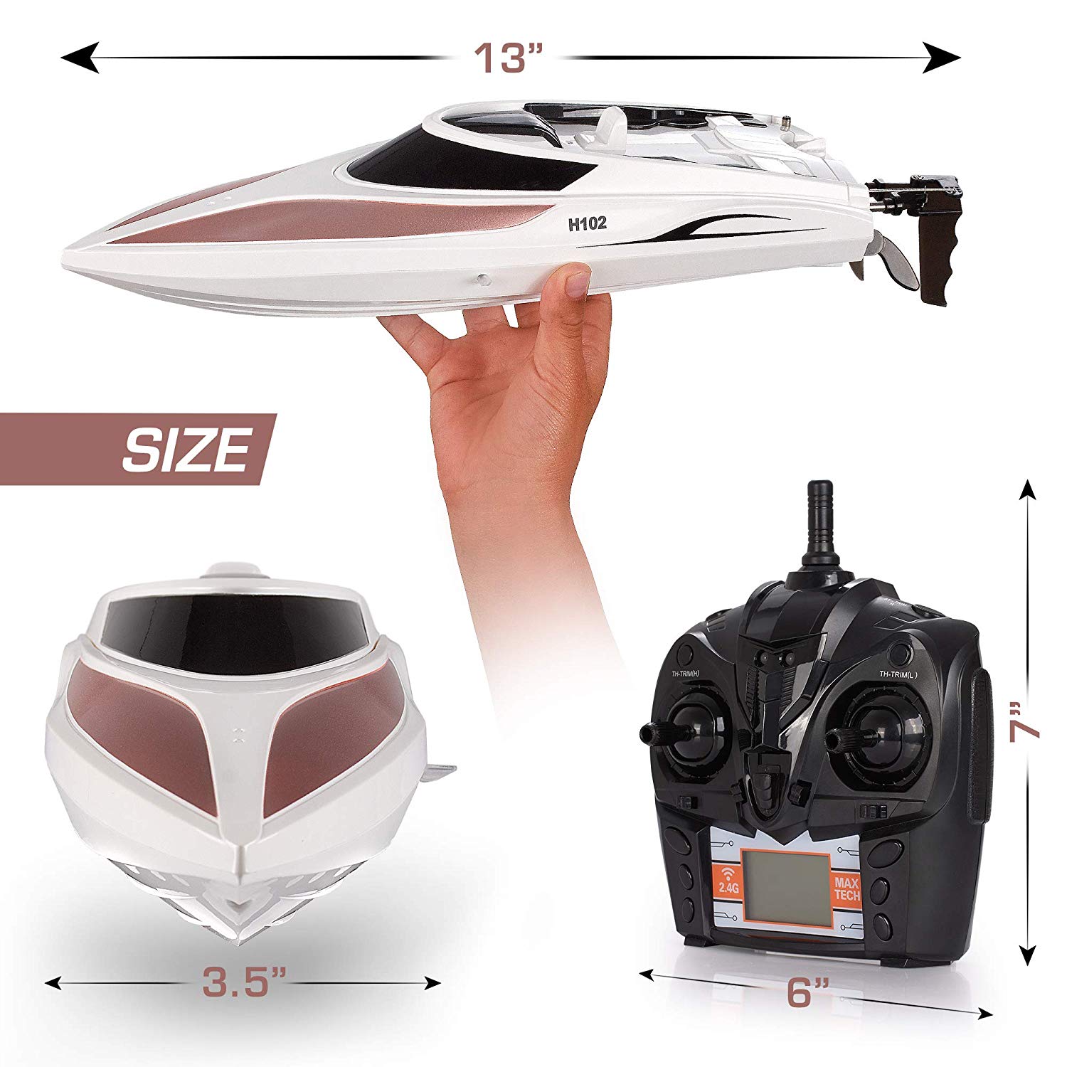 rc boat remote control boat for kids and adults 20 mph speed