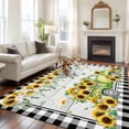 thumbnail image 3 of Area Rug for Living Room, Sunflowers Non-Slip Indoor Large Carpet for Bedroom/Dining Room, Spring Farmhouse Country Truck Leaf Wood Grain Washable Low-Profile Rectangle Floor Runner Rugs - 6 x 9 Ft, 3 of 7