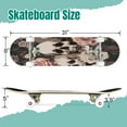 thumbnail image 2 of 31'' Complete Skateboard 7 Layer Canadian Maple Double Kick Deck Skateboards Floral seamless skull rose peony Flower gothic print dark Vintage Skate Board for Beginner Adult Gifts, 2 of 5