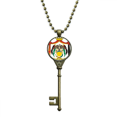 thumbnail image 1 of Jordan National Emblem Country Key Necklace Pendant Tray Embellished Chain, 1 of 3