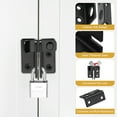 thumbnail image 3 of Uxcell 1-Pack Pestillos de Flip, 1.8 in Pestillo de Seguridad de Acero Inoxidable con Candado para Puerta de Granero Acabado Cepillado para Puerta [Apertura Derecha, Negro], 3 of 6