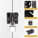 thumbnail image 3 of Uxcell 1-Pack Pestillos de Flip, 1.8 in Pestillo de Seguridad de Acero Inoxidable con Candado para Puerta de Granero Acabado Cepillado para Puerta [Apertura Derecha, Negro], 3 of 6