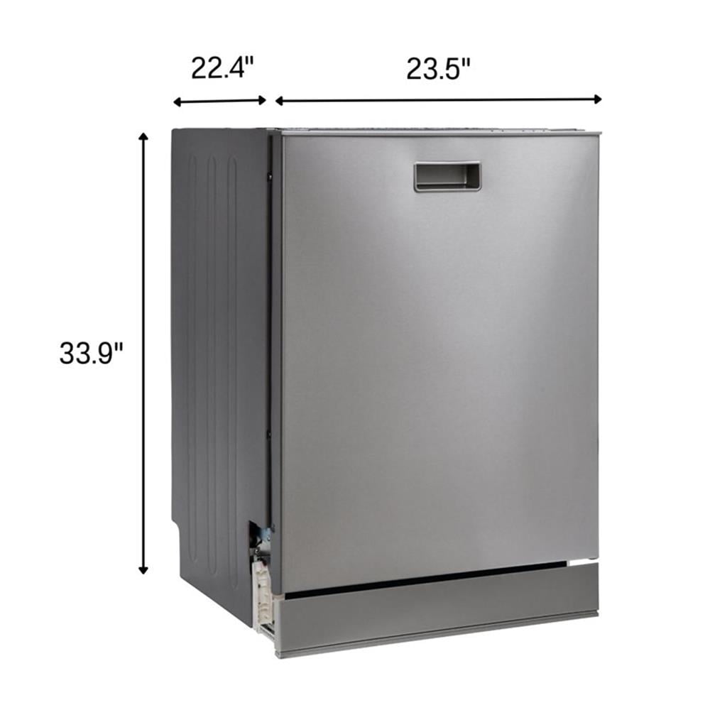 Pemberly Row 24" Stainless Steel Built-In Dishwasher with Top Control in Silver