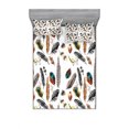 thumbnail image 2 of Feathers Bedding Set with Sheet & Covers, Arrangement of Types of Quills in Vivid Tones Grey Splashes Image Print, Printed Bedroom Decor 2 Shams, 4 Sizes, Multicolor, by Ambesonne, 2 of 3