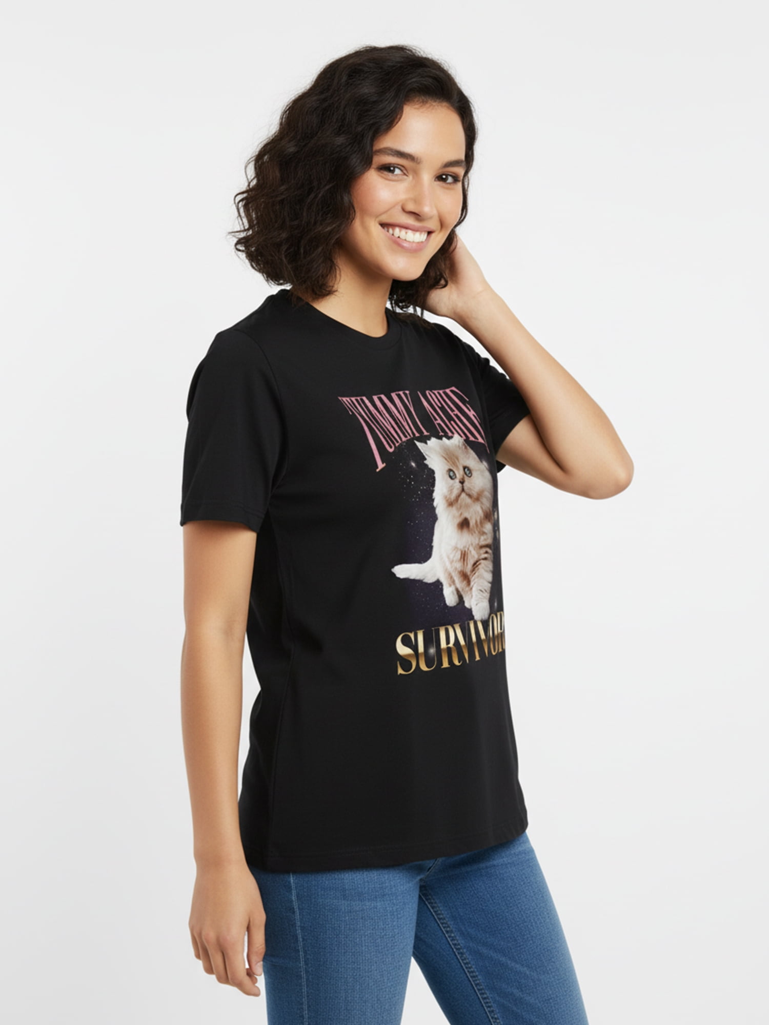 Young Women’s Graphic Everyday Short Sleeve Tee, Tummy Ache, Sizes XXS–XXL