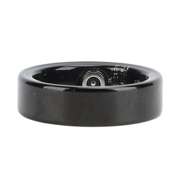 Smart Ring Health Tracker Aluminum Alloy Sleep Monitoring Wearable Smart Ring with APP Charging Case for Men Women Black