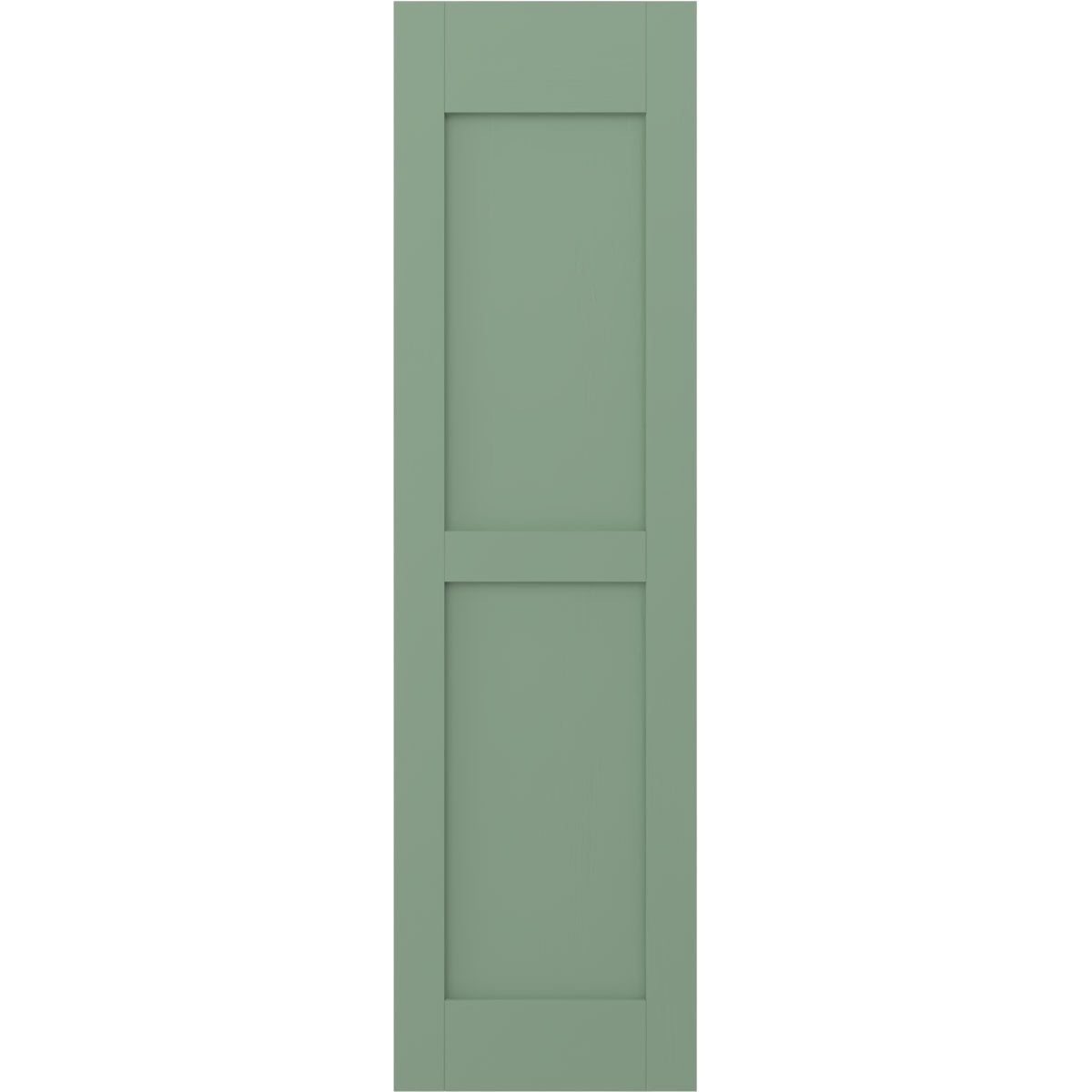 18"W x 36"H Americraft Two Equal Flat Panel Exterior Real Wood Shutters (Per Pair), Track Green