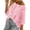Pink, variant on Womens Summer Tops Hollow Out Beach Crochet Cover Ups Off Shoulder 3/4 Sleeve Pullover Casual Sweater Shirts for Vacation