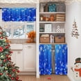 thumbnail image 2 of Kitchen Curtains Blue Snowflakes Ball Christmas Glitter Valances and Window Curtains 3 Pcs Set Snow Xmas Diamond Star Winter Short Tier Curtain for Room Treatment Small Kitchen Window Decor, 2 of 7