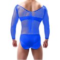 thumbnail image 4 of LSLJS Men's Mesh Men's Big V-neck Open Mesh Dance Long Sleeve Net Top, Mens Underwear, 4 of 6