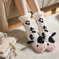 thumbnail image 5 of Lumtrix Women's & Men's Cute Animal Thick Fuzzy Slipper Socks Non Slip Warm Cozy Socks Indoor Winter Fleece Socks B One Size, 5 of 5