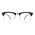 thumbnail image 1 of Iconic Brownline Half Rim Blue Light Blocking Computer Glasses Black Gold, 1 of 4