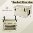 thumbnail image 3 of Costway 30 QT Rotomolded Cooler Portable Ice Chest Ice Retention for 5-7 Days Tan, 3 of 10