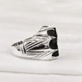 thumbnail image 5 of Rough Black Tourmaline Mans Ring, Natural Black Tourmaline, Silver Jewelry, 925 Silver Ring, Birthday Gift, Heavy Mens Ring, Arabic Design, Ottoman Style Ring, Christmas, Turkey Mens Signet Ring, 5 of 5