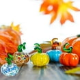 thumbnail image 6 of 5pcs Small Blown Glass Pumpkin Figurine Collectible Halloween Thanksgiving Glass Pumpkin Paperweight Fall Harvest Decorations for Home(Colorful), 6 of 6