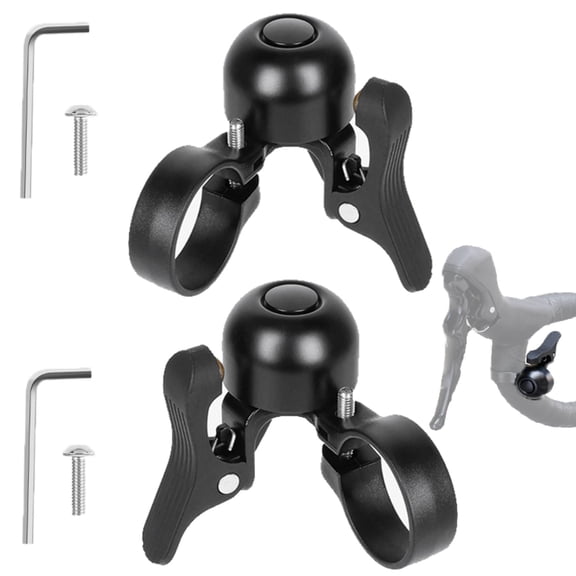 2-Pack 100dB Loud Bike Bells, Copper Horn, Weatherproof, Clear Crisp Sound for Safety