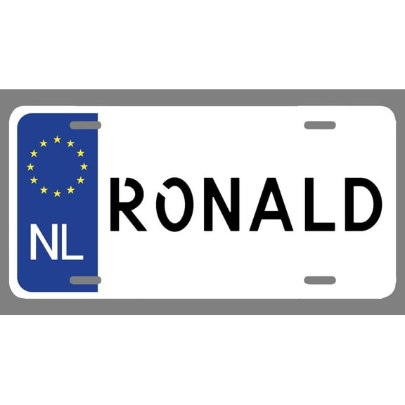 Ronald Name Euro Style License Plate Tag Vanity Novelty Metal | UV Printed Metal | 6-Inches By 12-Inches | Car Truck RV Trailer Wall Shop Man Cave | NP1207