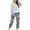 Z12-Light Blue, variant on Leesechin Women's Sleepwear Set Loungewear Loose Long Sleeves Shirt + Long Pants Pajamas Two-piece Suit