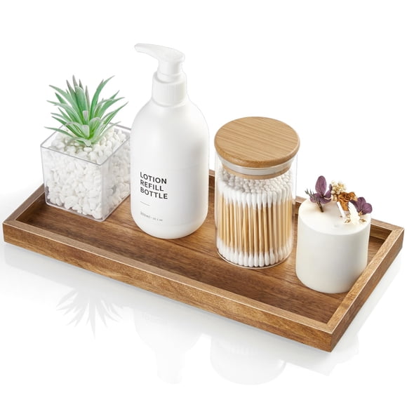 Bandeja de baño ALELION de madera de acacia de 11.7 pulgadas para encimera
