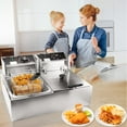 thumbnail image 2 of Huloretions Commercial Deep Fryer,Electric Deep Fryer with Basket 1500W Stainless Steel Electric Countertop Fryer with Temperature Control 6.3 QT/6 L Deep Fryer for Restaurant and Home Use, 2 of 6