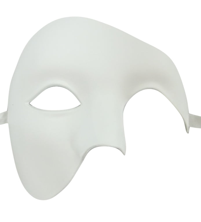 resterend gaan beslissen Diplomatieke kwesties White Phantom of the Opera Half Face Men Masquerade Mask Costume Craft  Party - Walmart.com