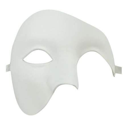 White Phantom of the Opera Half Face Men Masquerade Mask Costume Craft