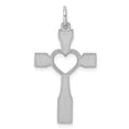 thumbnail image 1 of Solid 925 Sterling Silver Cross Pendant Charm - 30mm x 16mm, 1 of 3