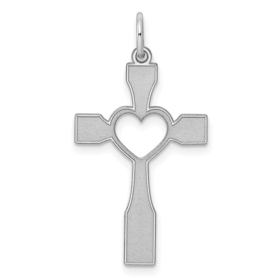 Solid 925 Sterling Silver Cross Pendant Charm - 30mm x 16mm