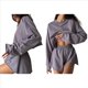 thumbnail image 2 of Conjuntos de 2 Piezas para Mujer, Pantalones Cortos Deportivos de Gran Tamaño, Conjunto Informal A Juego, Chándal, Ropa de Otoño Púrpura L, 2 of 7