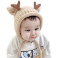 thumbnail image 1 of Baby Hat Cute Little Elk Toddler Warm Earflap Beanie para Otoño Invierno (Khaki) JAMW Sencillez, 1 of 5